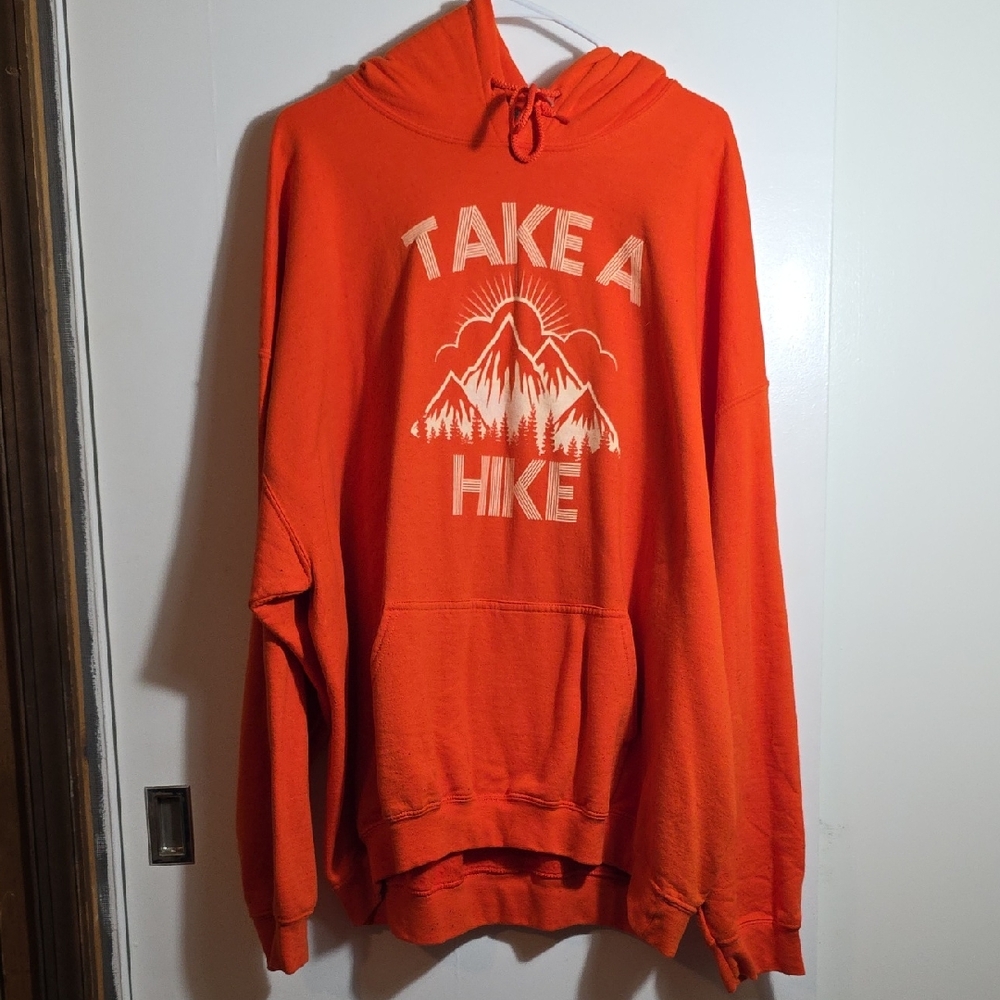 Gildan Orange Sweatshirt Take A Hike Graphic